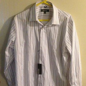 Kenneth Cole Slim Fit Dress Shirt Stripe